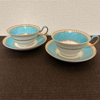 ウェッジウッド(WEDGWOOD)のウェッジウッド　ユーランダー　パウダーターコイズ　ピオニー　カップ&ソーサー(食器)