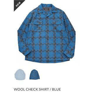 subculture WOOL CHECK SHIRT / BLUE size2(シャツ)