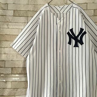 マジェスティック(Majestic)のマジェスティック ベースボールシャツ 半袖 刺繍 MLB ヤンキース(シャツ)