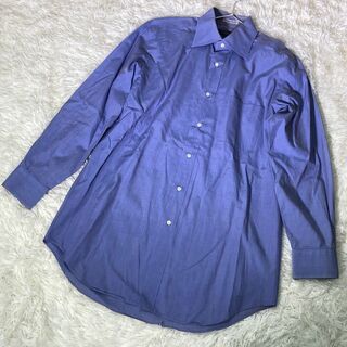バーバリー(BURBERRY)のバーバリーロンドン　長袖シャツ　青　ブルー　(M) コットン100% 綿　メンズ(シャツ)