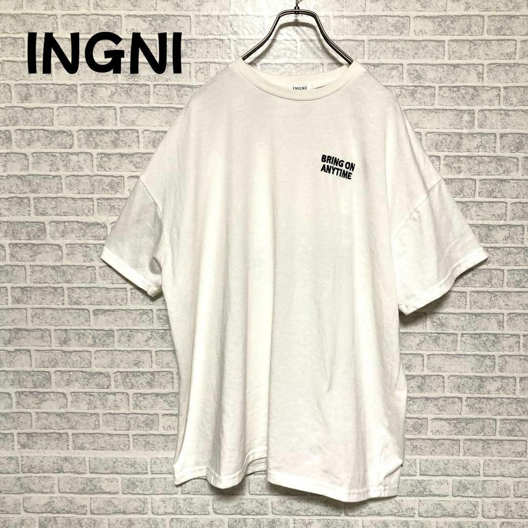 INGNI(イング)のイング INGNI★半袖Tシャツ★刺繡デザイン★プリントデザイン★ホワイト レディースのトップス(Tシャツ(半袖/袖なし))の商品写真