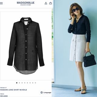 マディソンブルー(MADISONBLUE)のプレシャス掲載* マディソンブルー*定番ウールヴォイルマダムロングシャツ 01(シャツ/ブラウス(長袖/七分))