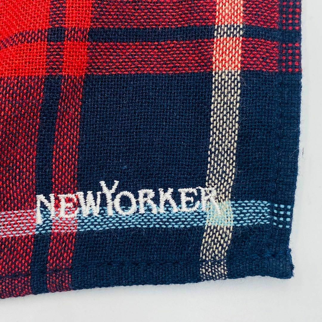 NEWYORKER(ニューヨーカー)の美品 ★NEWYORKER★ タオルハンカチ メンズ チェック レッド メンズのファッション小物(ハンカチ/ポケットチーフ)の商品写真