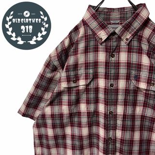 【CARHARTT】S/S ボタンダウンシャツ チェック柄 2XL ビッグサイズ