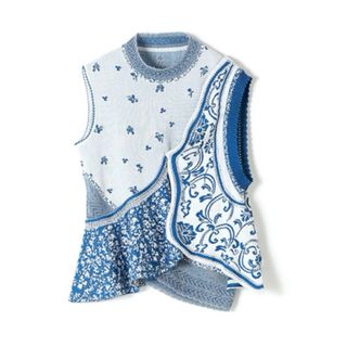 マメ(mame)のAsymmetric Pattern Knitted Top2伊万里焼(ニット/セーター)