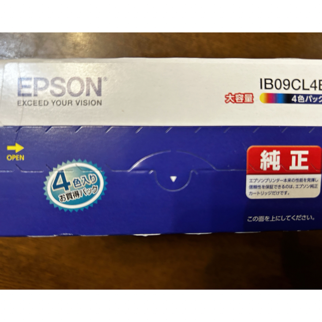 EPSON(エプソン)の新品　エプソン インクカートリッジ  大容量 4色パック IB09CL4B   スマホ/家電/カメラのスマホアクセサリー(その他)の商品写真