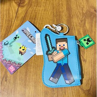 マインクラフト(Minecraft)の新品 マイクラ マインクラフト コインケース 小銭入れ ブルー(キャラクターグッズ)