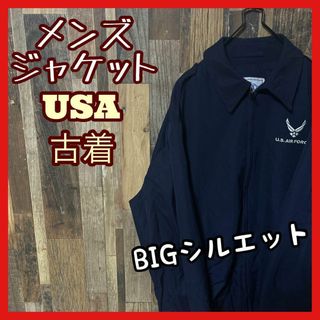 ブルゾン メンズ ネイビー XL アウター USA古着 90s 長袖 ジャケット(ブルゾン)