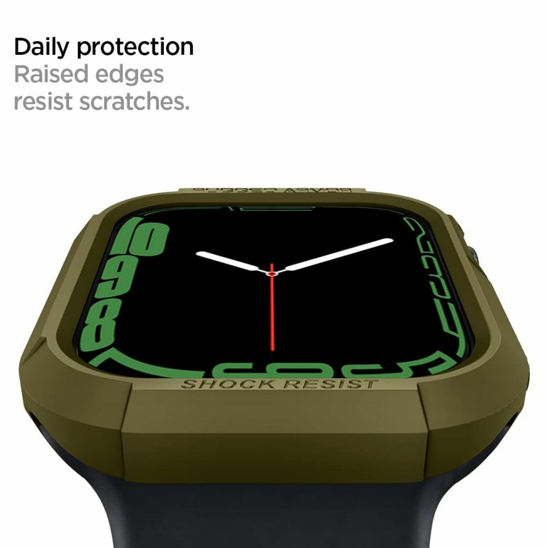 【色: オリーブ・グリーン】Spigen Apple Watch ケース 45m スマホ/家電/カメラのスマホアクセサリー(その他)の商品写真