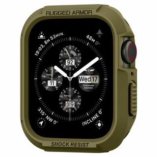 【色: オリーブ・グリーン】Spigen Apple Watch ケース 45m(その他)