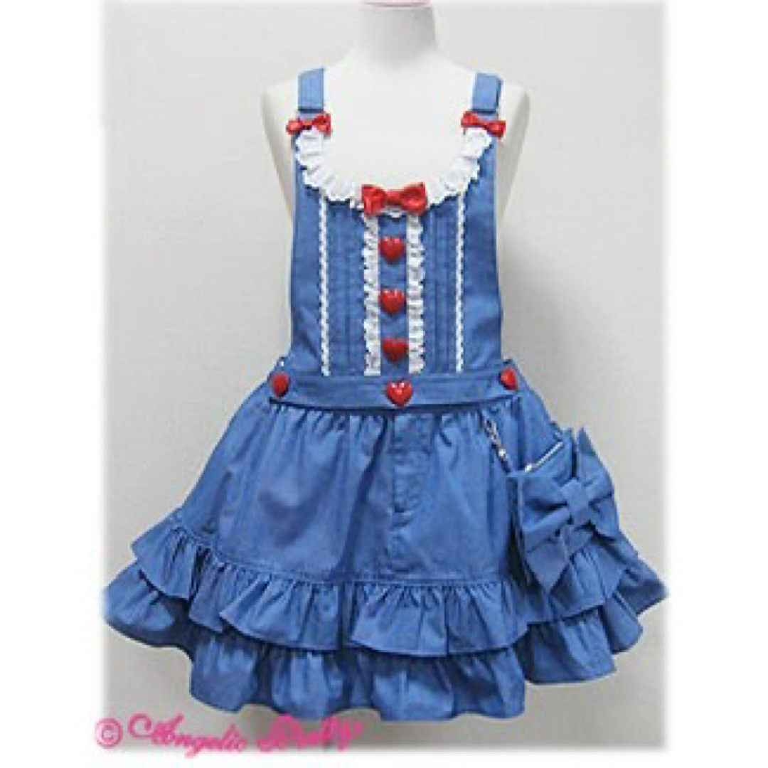 Angelic Pretty(アンジェリックプリティー)のangelic pretty ラブ！デニムサロペット レディースのパンツ(サロペット/オーバーオール)の商品写真