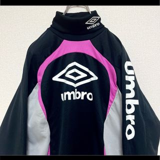 アンブロ(UMBRO)のUMBRO アンブロ プルオーバー ゲームシャツ でかロゴ ブラック×ピンク M(シャツ/ブラウス(長袖/七分))