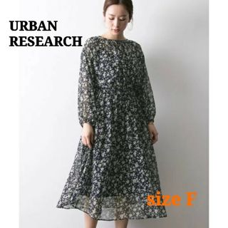 アーバンリサーチ(URBAN RESEARCH)のURBAN RESEARCH フローラルプリント3wayワンピース ネイビー F(ひざ丈ワンピース)