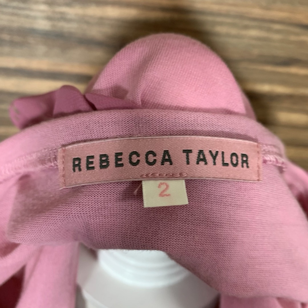 Rebecca Taylor(レベッカテイラー)のレベッカテイラー ワンピース サイズ2 M相当 ピンク 半袖 レーヨン 無地 レディースのワンピース(ひざ丈ワンピース)の商品写真