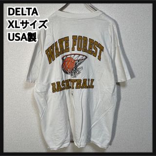 デルタ(DELTA)の【デルタ】USA製半袖Tシャツ　カレッジロゴ　バスケボール　白T　F9(Tシャツ/カットソー(半袖/袖なし))