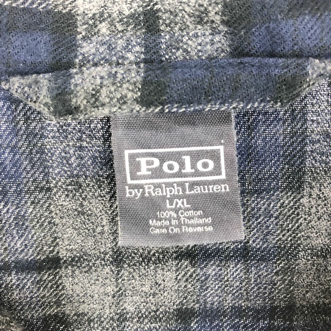 Ralph Lauren(ラルフローレン)の古着 ラルフローレン Ralph Lauren POLO by Ralph Lauren 長袖 ライトネルチェックシャツ メンズXL /eaa440477 メンズのトップス(シャツ)の商品写真