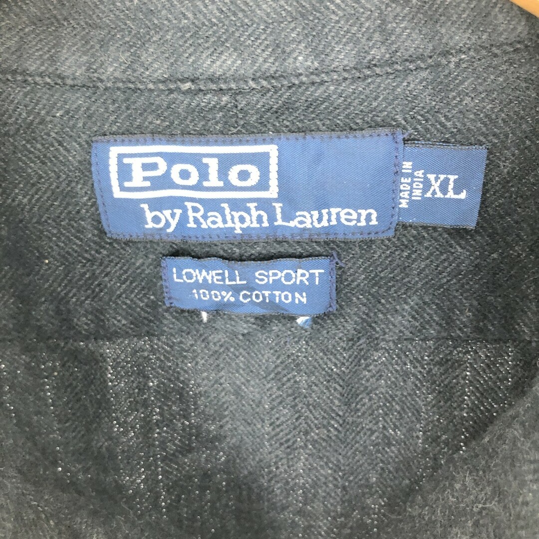 Ralph Lauren(ラルフローレン)の古着 ラルフローレン Ralph Lauren POLO by Ralph Lauren LOWELL SPORT ヘリンボーン 長袖 フランネルシャツ メンズXL /eaa440484 メンズのトップス(シャツ)の商品写真