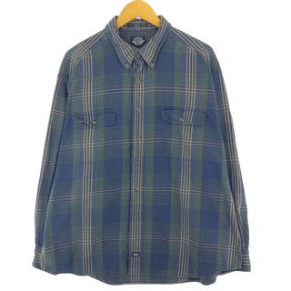 古着 DOCKERS 長袖 ボタンダウンチェックシャツ メンズXL /eaa444044(シャツ)