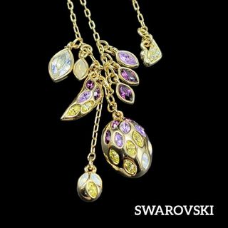 スワロフスキー(SWAROVSKI)の【美品】SWAROVSKI ネックレス マルチカラー ゴールド(ネックレス)