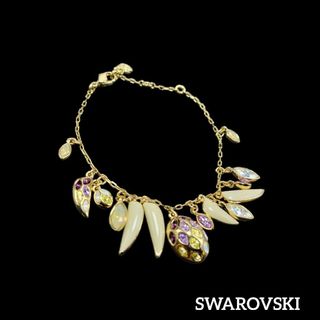 スワロフスキー(SWAROVSKI)の【美品】SWAROVSKI ブレスレット マルチカラー ゴールド(ブレスレット/バングル)