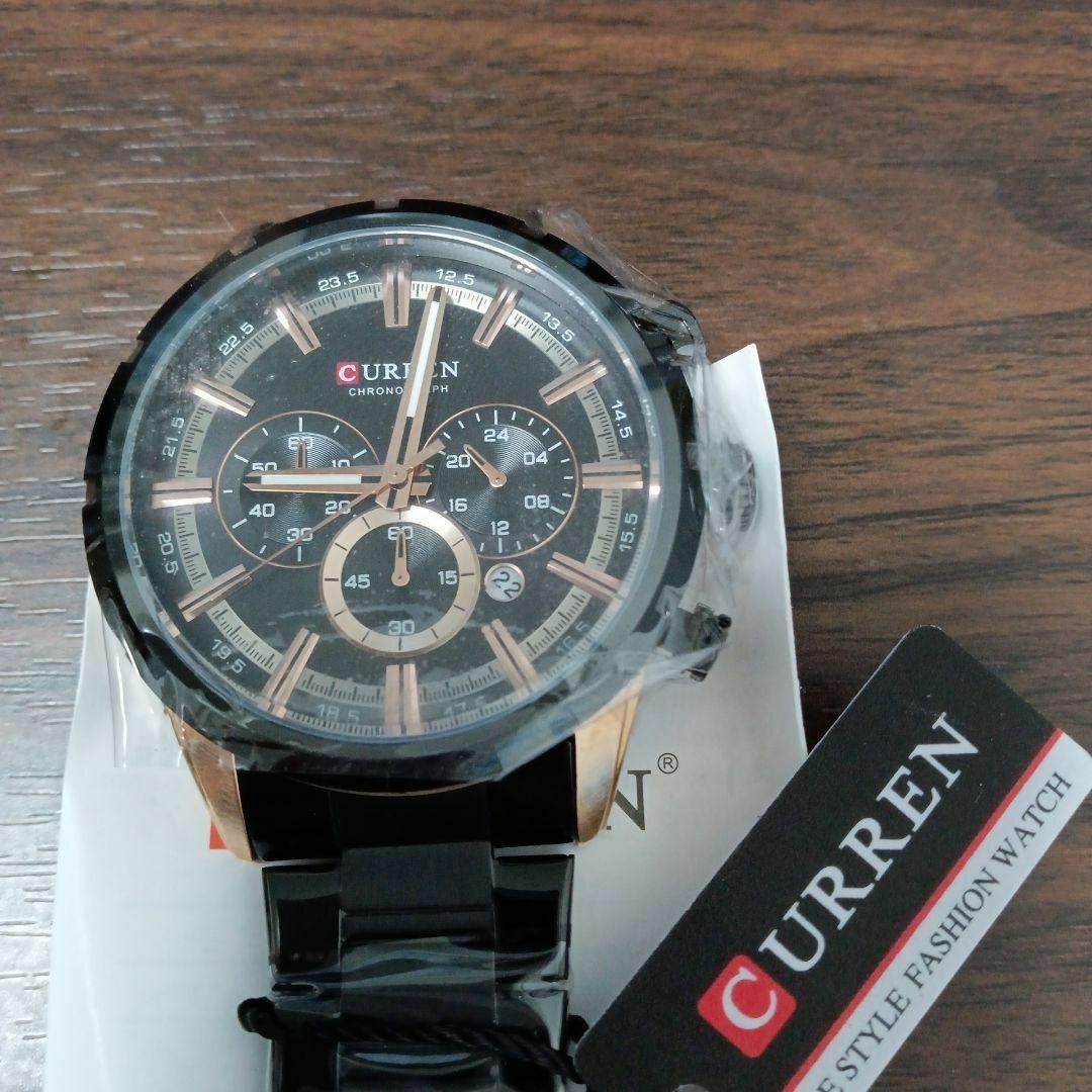 腕時計 メンズ 40 50代 クロノグラフ 男性 おしゃれ 黒 CURREN メンズの時計(腕時計(アナログ))の商品写真