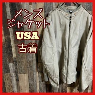 メンズ ブルゾン メンズ M ベージュ USA古着 90s 長袖 ジャケット(ブルゾン)