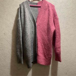 ザラ(ZARA)のzara バイカラーニットカーディガン(ニット/セーター)