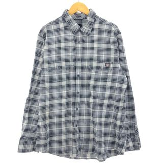 ディッキーズ(Dickies)の古着 ディッキーズ Dickies Regular Fit 長袖 ライトネルチェックシャツ メンズXL /eaa444330(シャツ)