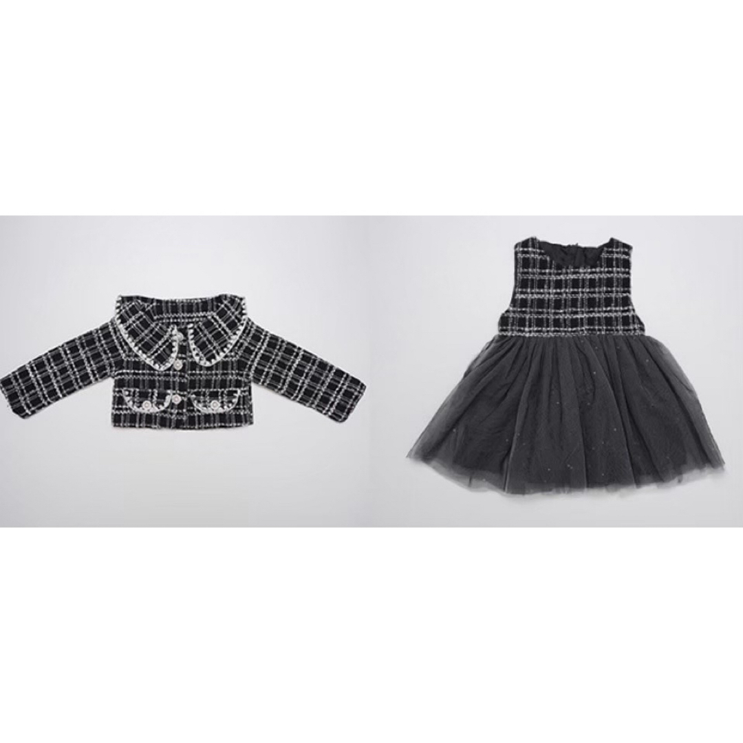 【SALE】フォーマル　ワンピース　ジャケット　ツィード　チュール　女の子 キッズ/ベビー/マタニティのキッズ服女の子用(90cm~)(ワンピース)の商品写真