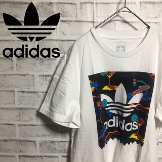 Originals（adidas） - adidas⭐️リゾート柄 Tシャツ M ビッグトレファイル ホワイト×ブラック