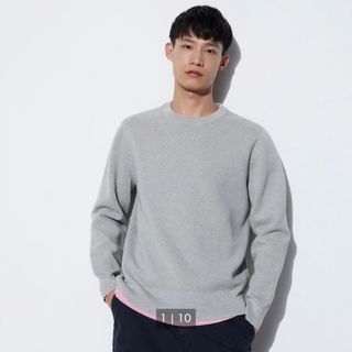 UNIQLO - UNIQLO ウォッシャブルストレッチミラノリブクルーネックセーター