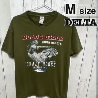 デルタ(DELTA)のDELTA　メキシコ製　Tシャツ　M　カーキ　グリーン　プリント　USA古着(Tシャツ/カットソー(半袖/袖なし))