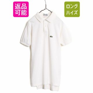 70s ラコステ 鹿の子 半袖 ポロシャツ メンズ XL 小さめ M / 古着 70年代 ヴィンテージ IZOD LACOSTE 半袖シャツ 白 ワンポイント 糸巻タグ(ポロシャツ)