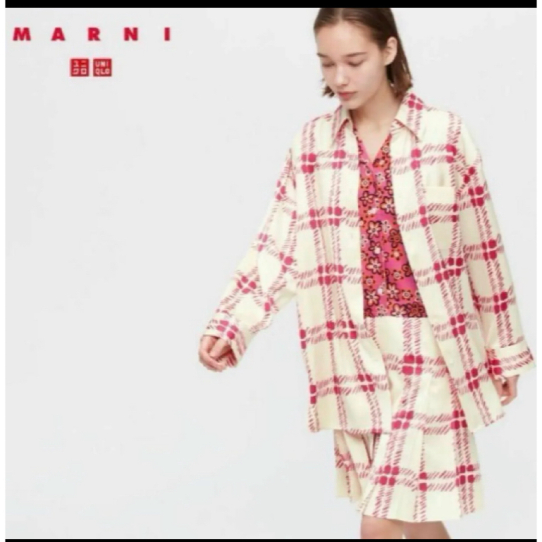 UNIQLO(ユニクロ)の新品　ユニクロ　MARNI オーバーサイズシャツ　サイズM 1枚　MARNI  レディースのトップス(シャツ/ブラウス(長袖/七分))の商品写真