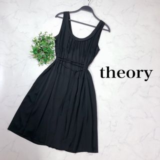 theory - セオリーtheoryのシルクブラックワンピースサイズ2