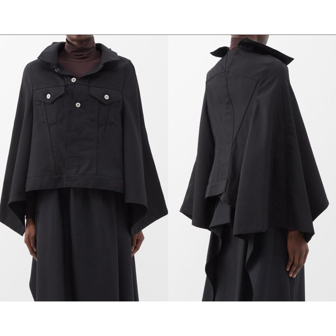 JUNYA WATANABE COMME des GARCONS(ジュンヤワタナベコムデギャルソン)のジュンヤ　ワタナベ　ケープジャケット　ブラック　サイズ　M 22AW レディースのジャケット/アウター(Gジャン/デニムジャケット)の商品写真