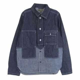 Nigel Cabourn ナイジェルケーボン 長袖 8037-00-10020 UTILITY SHIRT TYPE2 10OZ DENIM ユーティリティーシャツ タイプ2 インディゴブルー系 44【美品】【中古】(シャツ)