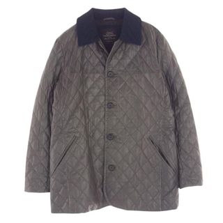 UNITED ARROWS ユナイテッドアローズ レザージャケット 1125-199-4157 襟コーデュロイ切替 ラムレザー キルティング ジャケット チャコール系 S【中古】