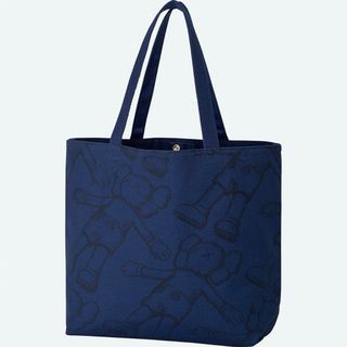 UNIQLO - 【UNIQLO】 × 【KAWS】 カウズ コラボ トートバッグ 紺 《新品》