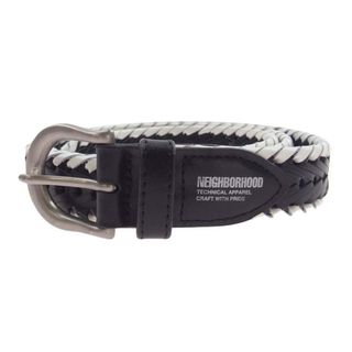 ネイバーフッド(NEIGHBORHOOD)のNEIGHBORHOOD ネイバーフッド ベルト 24SS 241PKNH-AC02 LEATHER MESH BELT レザーメッシュ ベルト ブラック系 ホワイト系 F【中古】(ベルト)