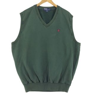 ラルフローレン(Ralph Lauren)の古着 ラルフローレン Ralph Lauren POLO by Ralph Lauren Vネック スウェットベスト メンズXL /eaa440121(ベスト)