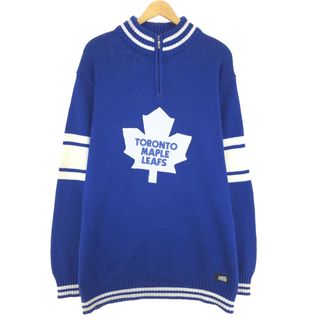 古着 NHL TORONTO MAPLE LEAFS トロントメープルリーフス アクリルニットハーフジップセーター メンズXXL /eaa426500(ニット/セーター)