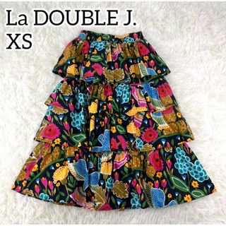 極美品✨La DOUBLE J. 花柄　ティアードスカート　希少　高級(ひざ丈スカート)