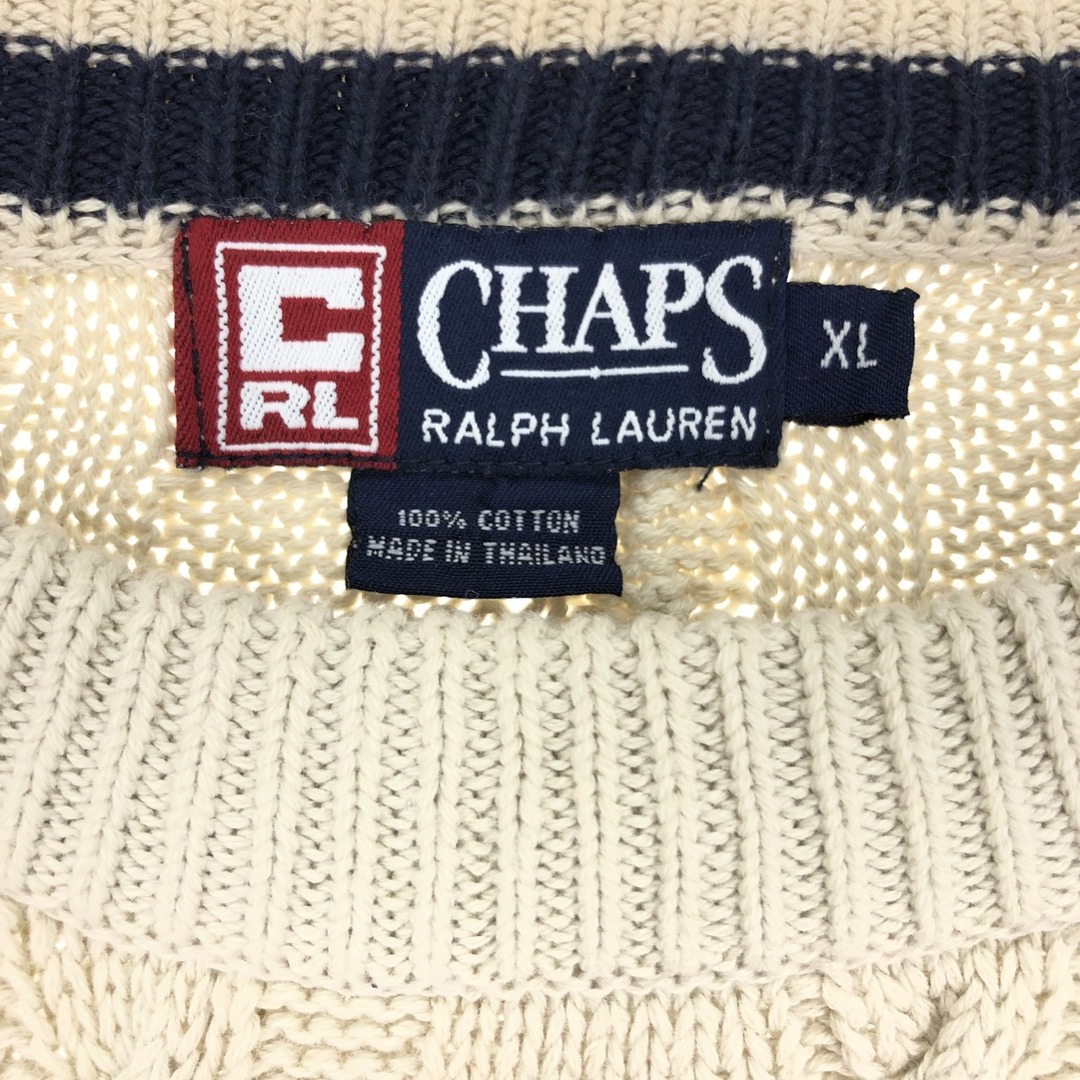 Ralph Lauren(ラルフローレン)の古着 90年代 ラルフローレン Ralph Lauren CHAPS チャップス コットンニットセーター メンズXL ヴィンテージ /eaa426513 メンズのトップス(ニット/セーター)の商品写真