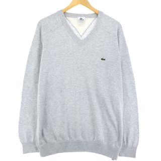 ラコステ(LACOSTE)の古着 ラコステ LACOSTE フランス企画 Vネック コットンニットセーター 7 メンズL /eaa426514(ニット/セーター)