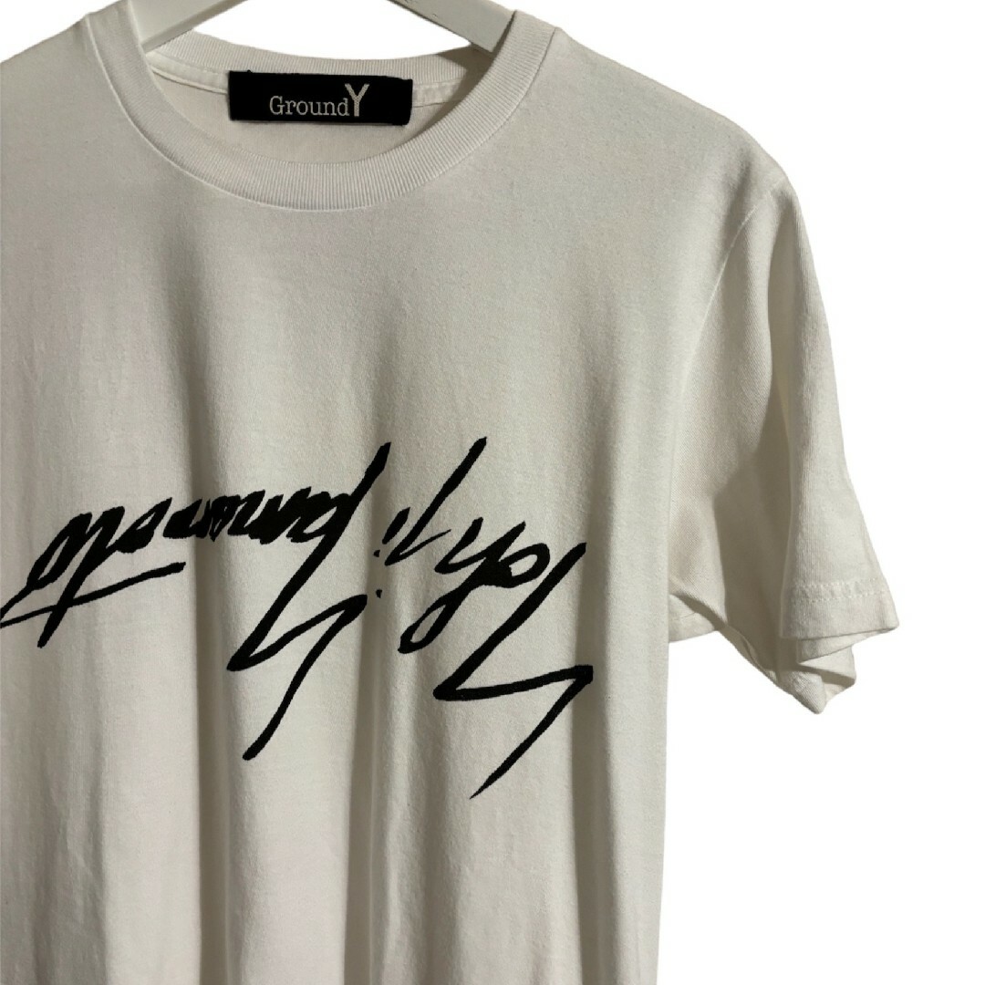 GroundY　Yohji  Yamamoto ロゴプリン  ホワイsize3 メンズのトップス(Tシャツ/カットソー(半袖/袖なし))の商品写真