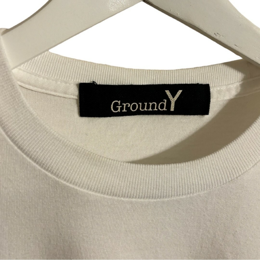 GroundY　Yohji  Yamamoto ロゴプリン  ホワイsize3 メンズのトップス(Tシャツ/カットソー(半袖/袖なし))の商品写真