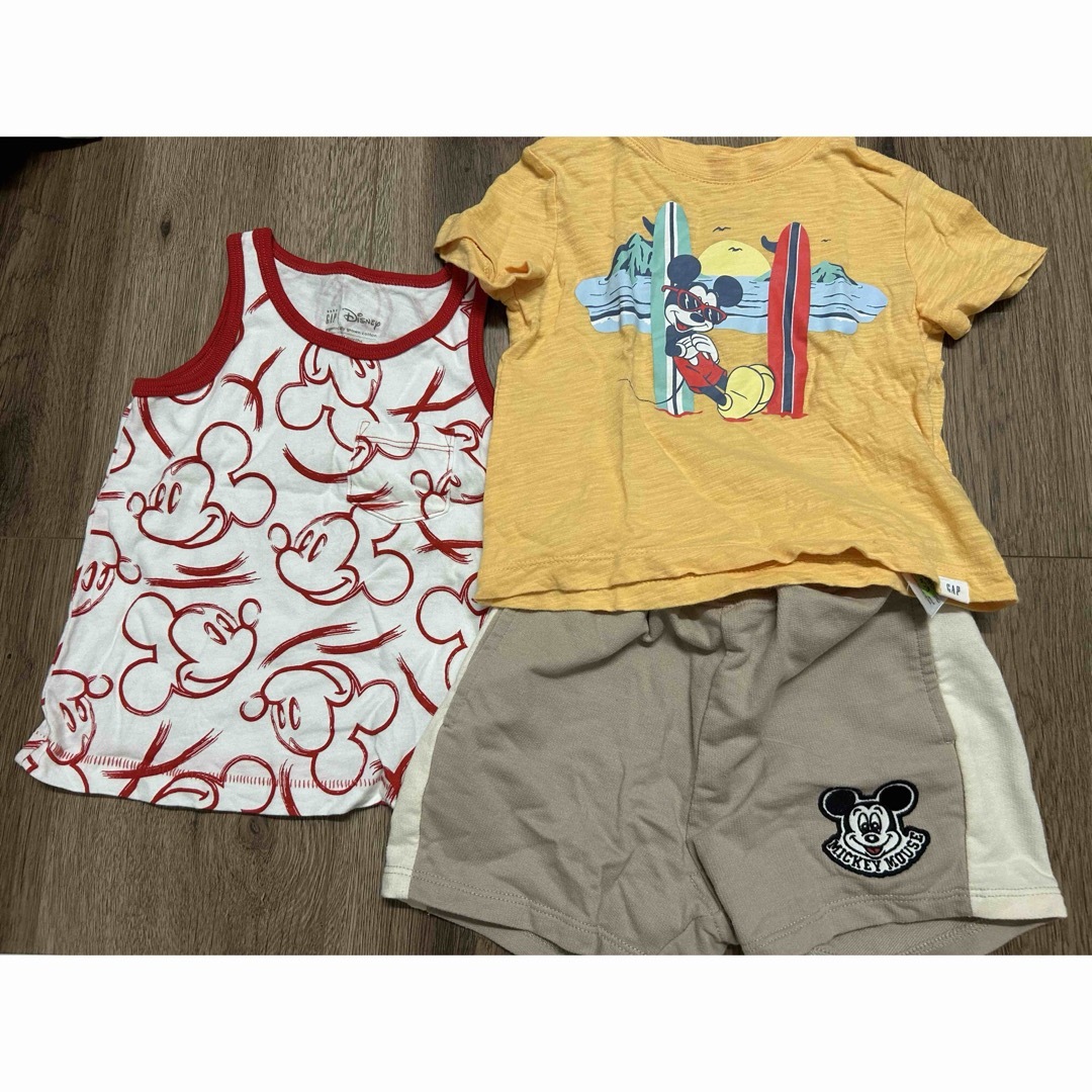 ミッキー　Disney トップス　Tシャツ　gap 男の子　 パンツ　セット キッズ/ベビー/マタニティのキッズ服男の子用(90cm~)(Tシャツ/カットソー)の商品写真