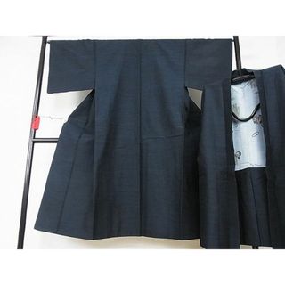 平和屋-こころ店■男性　紬　アンサンブル　霞文　正絹　逸品　AAAD0855Bcy(着物)