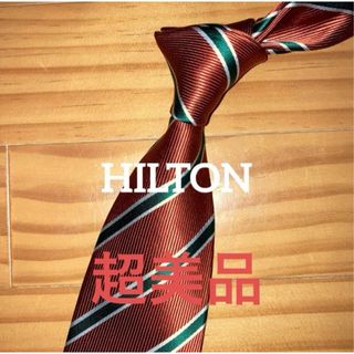 ヒルトンタイム(HILTON TIME)の超美品　ヒルトン　オレンジストライプ　色調キレイ(ネクタイ)